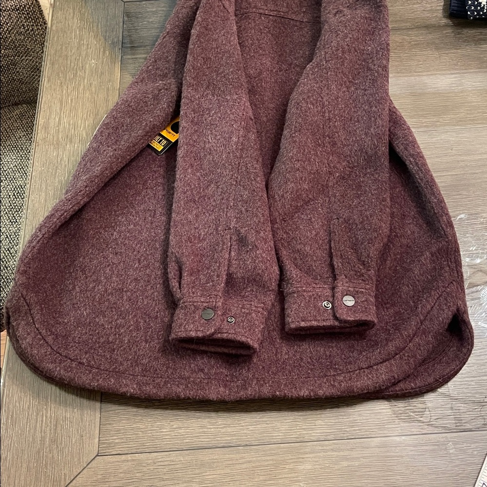 Carhartt Loose Fit Fleece Shirt Jacket Women's Small BlackBerry Heather NWT - Picture 13 of 16